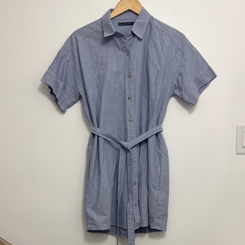 Abercrombie & Fitch Blue Mini Shirt Dress